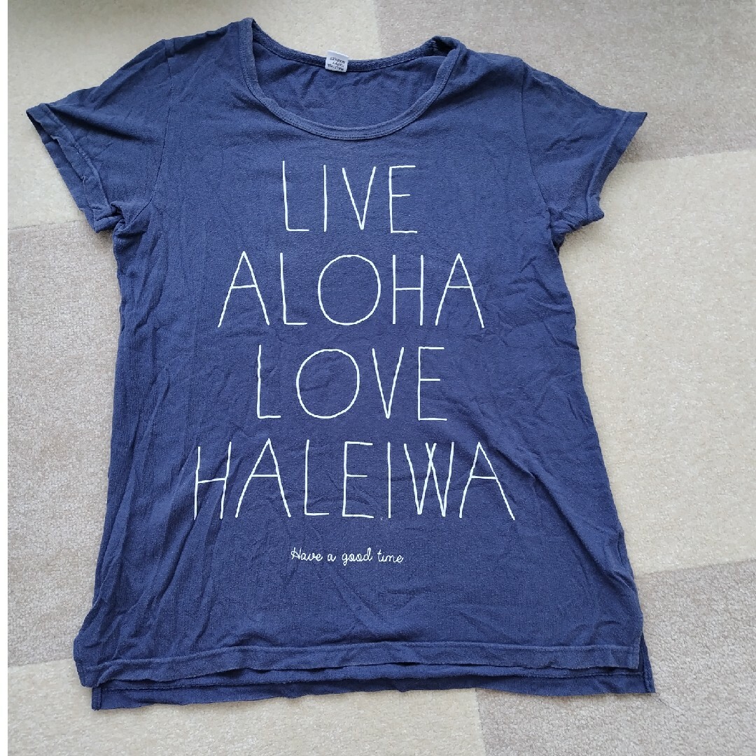 HALEIWA(ハレイワ)のHALEIWA　レディース　半袖Tシャツ　フリーサイズ　ネイビー レディースのトップス(Tシャツ(半袖/袖なし))の商品写真