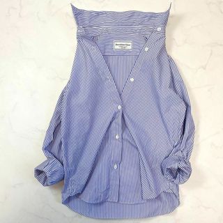 美品♪ドゥーズィエムクラス  ブルーストライプシャツ カシュクール2way