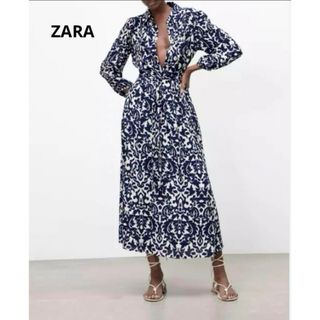 ザラ(ZARA)のZARA ＊ ワンピース シャツワンピース ロングワンピース 美品(ロングワンピース/マキシワンピース)