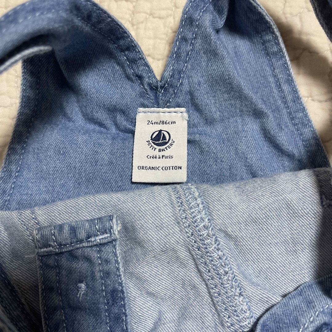 PETIT BATEAU(プチバトー)のPETIT BATEAU オーバーオール　24M 86cm キッズ/ベビー/マタニティのベビー服(~85cm)(ワンピース)の商品写真