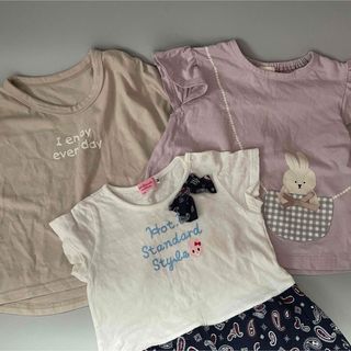 ホットビスケッツ(HOT BISCUITS)のミキハウス他　ベビー女の子トップス80〜95サイズ3枚セット(Ｔシャツ)