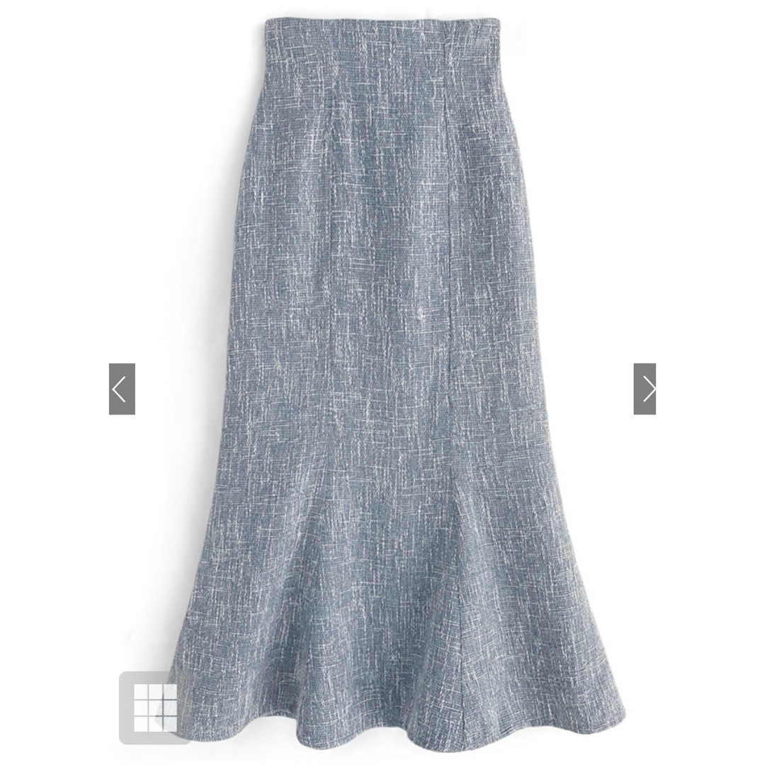 GRL(グレイル)の【最安値】GRL♡ツイードマーメイドスカート[dk1058]  ブルー Sサイズ レディースのスカート(ロングスカート)の商品写真