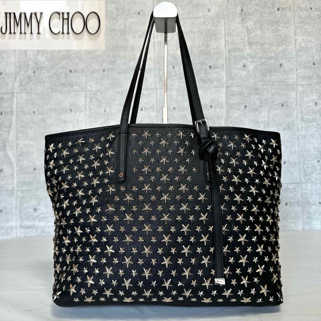 JIMMY CHOO(ジミーチュウ)の【JIMMY CHOO】SASHA/M BLACK スタースタッズ トートバッグ レディースのバッグ(トートバッグ)の商品写真