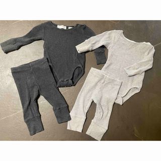 ZARABABY ワッフルニットセットアップ　ロンパース　60 70 3〜6m