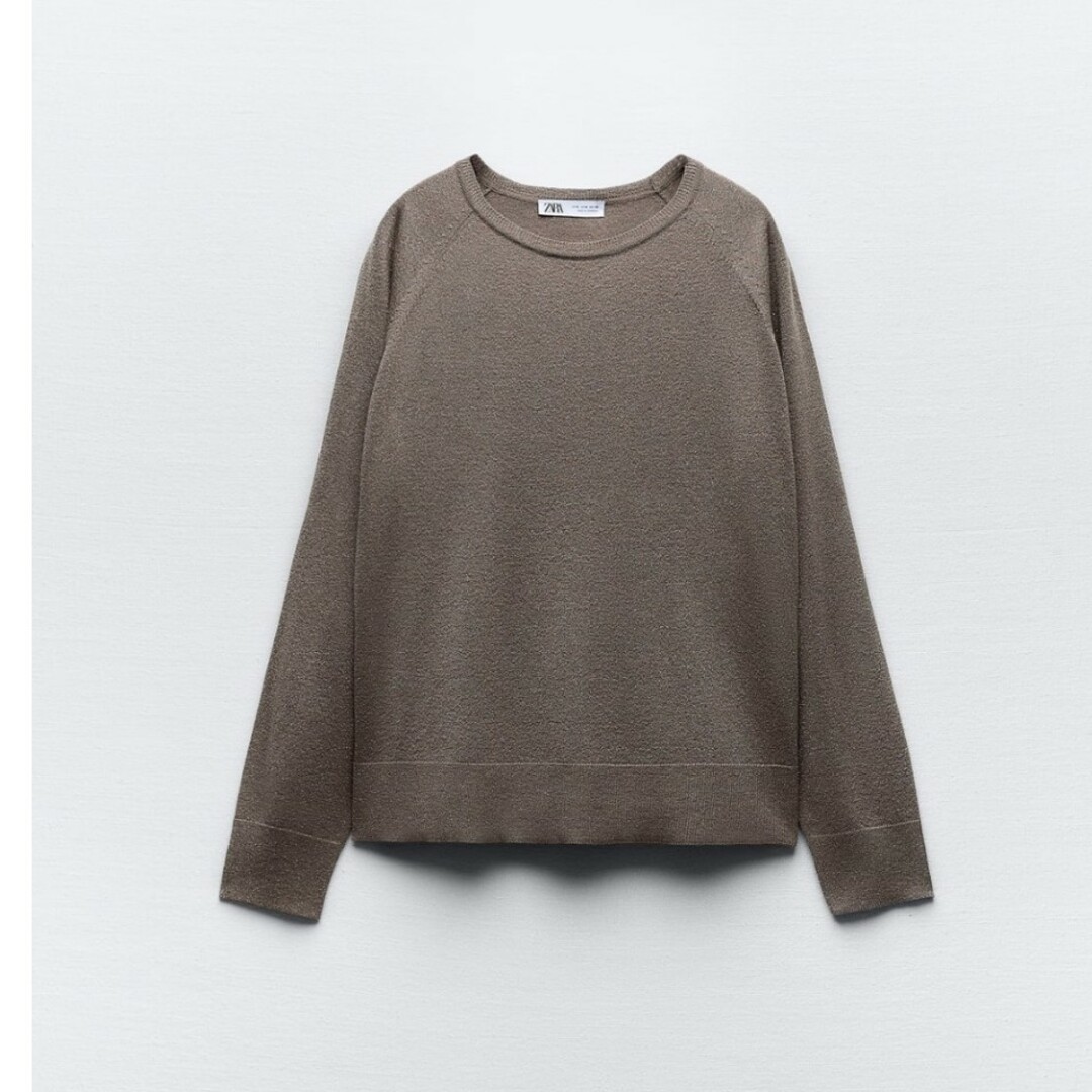 ZARA(ザラ)のZARA メタリックスレッズ ニットセーター ブロンズ レディースのトップス(カットソー(長袖/七分))の商品写真