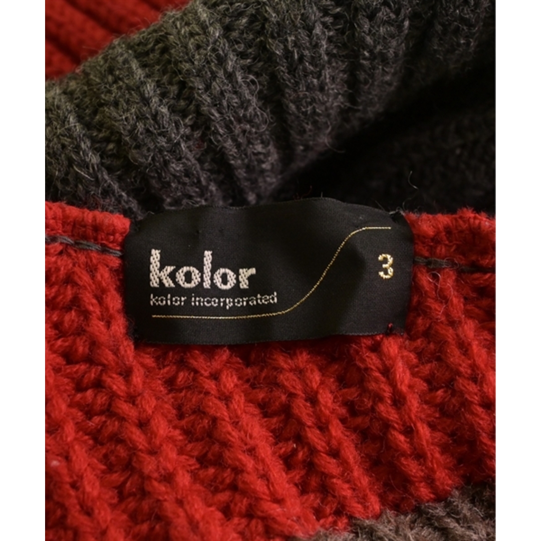 kolor(カラー)のkolor カラー ニット・セーター 3(L位) 赤xグレーx緑 【古着】【中古】 メンズのトップス(ニット/セーター)の商品写真