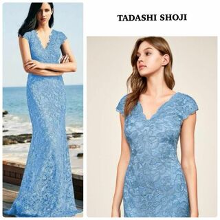 【TADASHI SHOJI】スカラップレース　ロングドレス　イブニングドレス