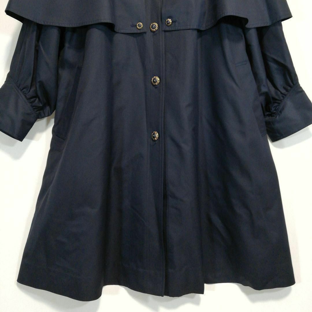 クレモナ シルク100%コート ライナー付き 高級 ネイビー 紺色 レディース レディースのジャケット/アウター(ロングコート)の商品写真