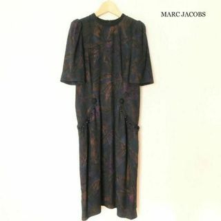 マークジェイコブス(MARC JACOBS)の美品 マークジェイコブス 総柄 ボタニカル柄 切り替え 五分袖 膝丈 ワンピース(ひざ丈ワンピース)