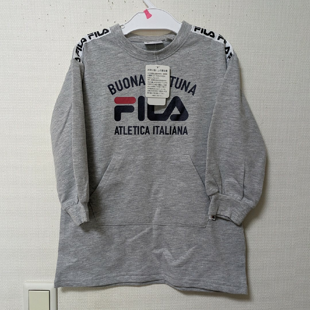 FILA(フィラ)のFILA　パーカー　チュニック トレーナー　ワンピース　新品　キッズ（100） キッズ/ベビー/マタニティのキッズ服女の子用(90cm~)(ワンピース)の商品写真