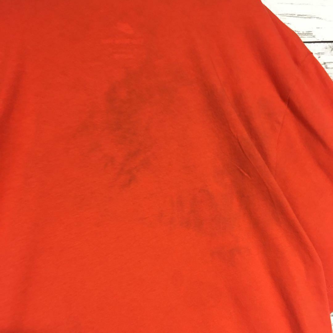 NIKE(ナイキ)の【人気ビンテージ】ナイキ　半袖ワンポイント刺繍Tシャツ　オレンジM D108 メンズのトップス(Tシャツ/カットソー(半袖/袖なし))の商品写真