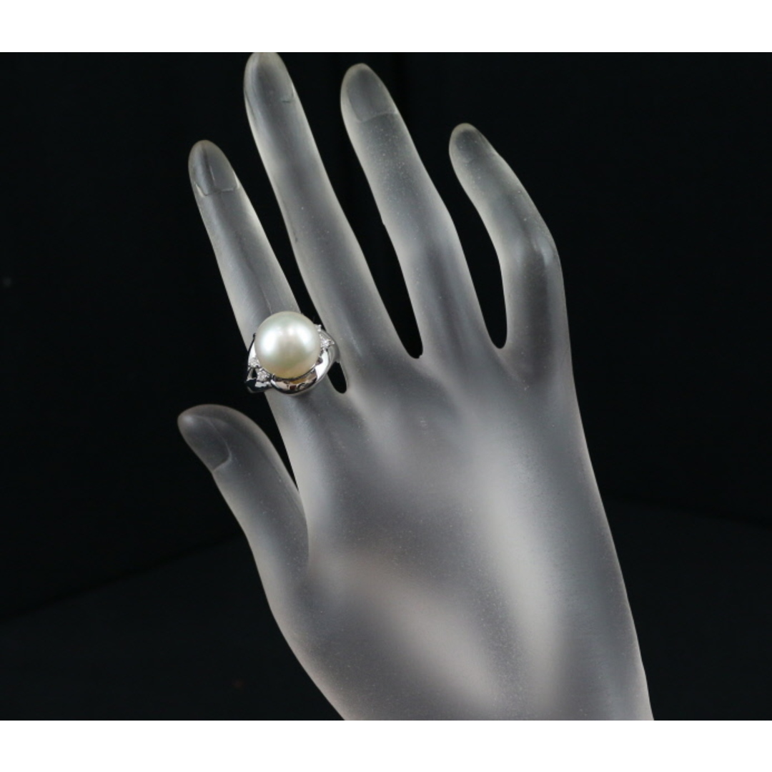 TASAKI(タサキ)のタサキ リング パール 白蝶真珠 13.0mm ダイヤ 0.16ct 10号 Pt900  レディースのアクセサリー(リング(指輪))の商品写真