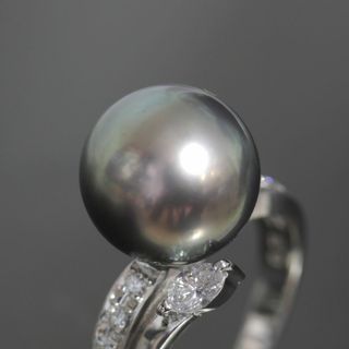 タサキ(TASAKI)のタサキ パール 11.5mm ダイヤ 0.39ct リング 15号 pt900(リング(指輪))