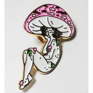 こういう人　ピンク　キノコ　きのこ　ピンブローチ　ピンズ　PINS　バッジ(バッジ/ピンバッジ)