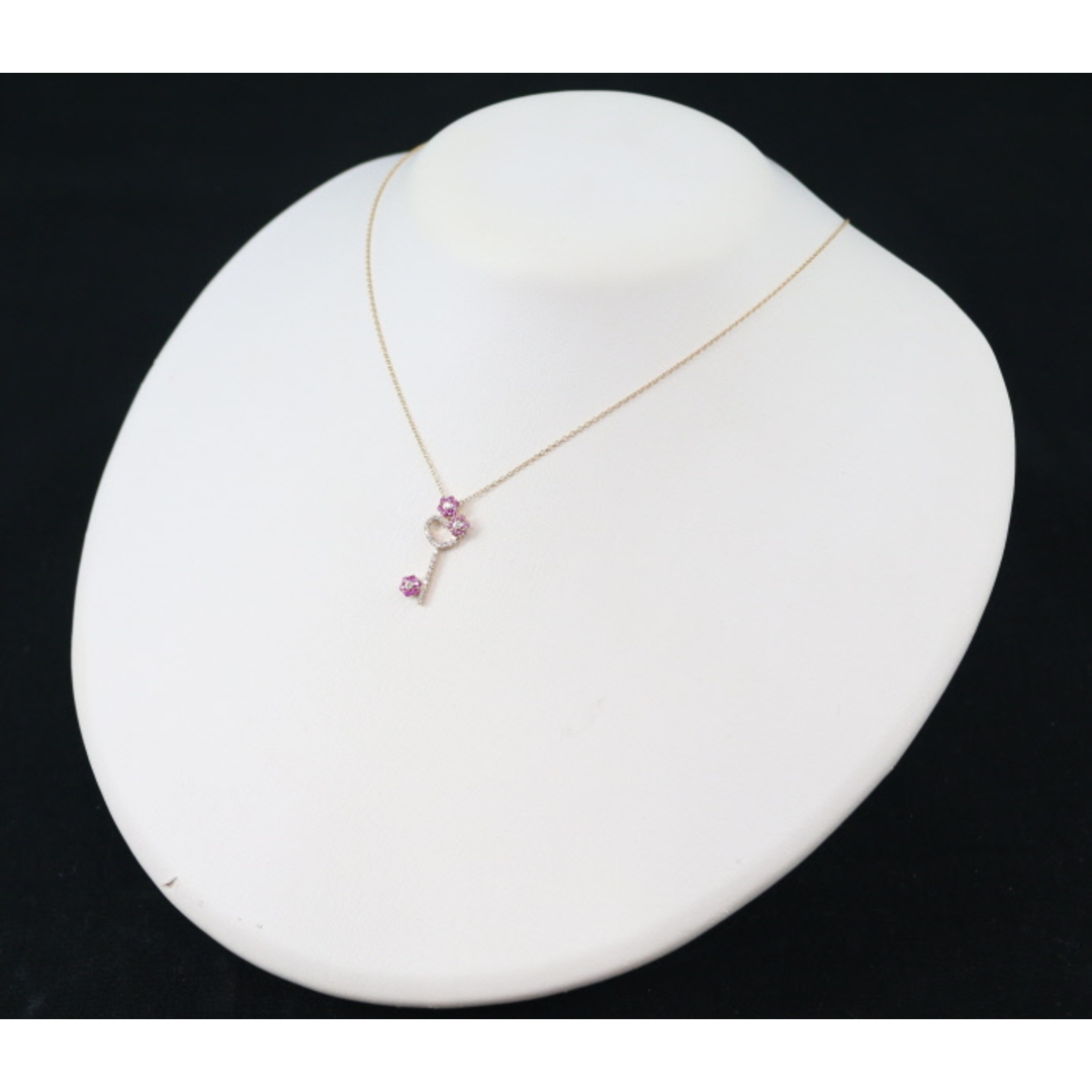 PonteVecchio(ポンテヴェキオ)のポンテヴェキオ ネックレス ピンクサファイア 0.29ct ダイヤ 0.10ct  ハート キー K18PG  レディースのアクセサリー(ネックレス)の商品写真