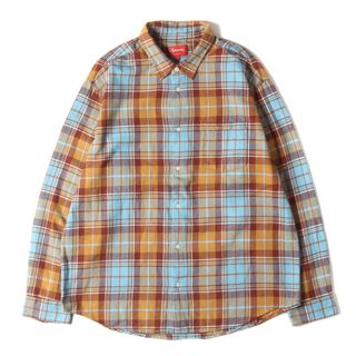 シュプリーム(Supreme)のSupreme シュプリーム シャツ サイズ:L 122AW タータンチェック フランネル 長袖シャツ Plaid Flannel Shirt ラスト ライトブルー トップス カジュアルシャツ【メンズ】【中古】(シャツ)