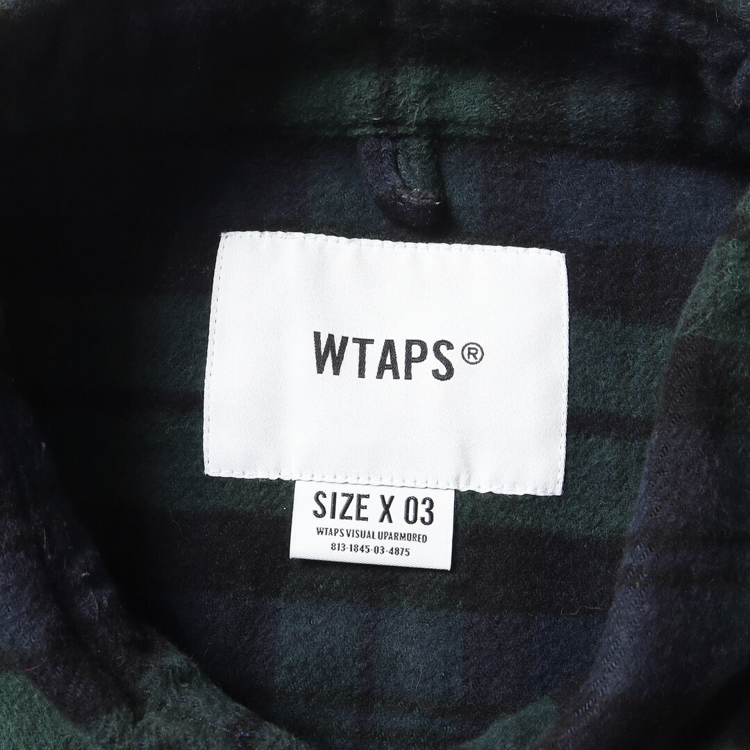 W)taps(ダブルタップス)のWTAPS ダブルタップス シャツ サイズ:L 19AW ヘビー チェック フランネル シャツ UNION LS グリーン ネイビー トップス カジュアルシャツ 長袖【メンズ】【中古】 メンズのトップス(シャツ)の商品写真