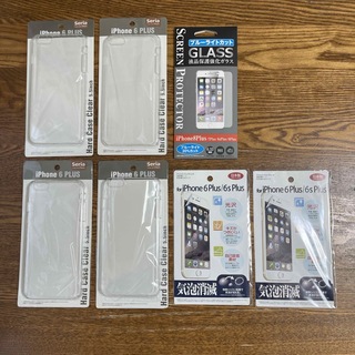 セリア(Seria)のiPhone6 PLUS ハードケース4枚、保護強化ガラス1枚、保護シート2枚(iPhoneケース)
