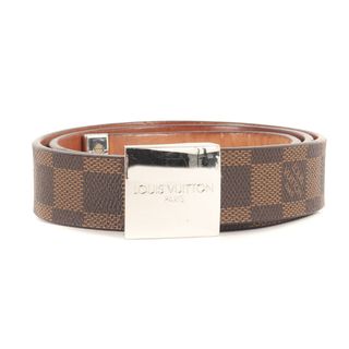 ルイヴィトン(LOUIS VUITTON)のLOUIS VUITTON ルイヴィトン ダミエ サンチュール キャレ エベヌ M6803 / ベルト レザー ブラウン スペイン製 ラグジュアリー ブランド【メンズ】【中古】(ベルト)