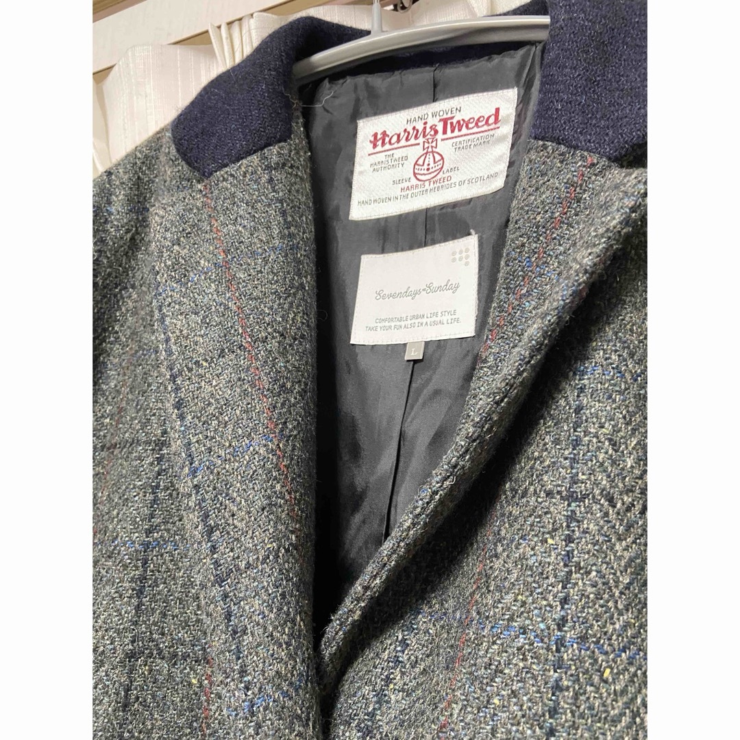 Harris Tweed(ハリスツイード)のハリスツイード チェスターコート グレー レディースのジャケット/アウター(チェスターコート)の商品写真