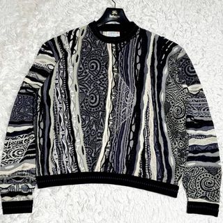 クージー(COOGI)の美品 XL クージー 3Dニット セーター 灰 オーバーサイズ オーストラリア製(ニット/セーター)