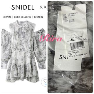 SNIDEL - 完売色🌷新作新品🍀SNIDEL プリントフリルシフォンミニワンピース GRY