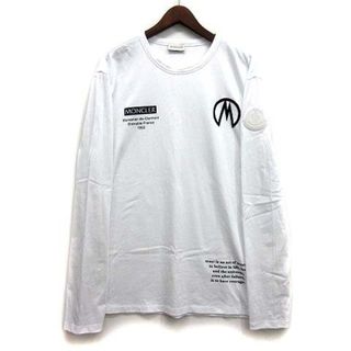 モンクレール 20AW ロゴ ワッペン Tシャツ 長袖 クルーネック ロンT 白