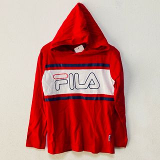 フィラ(FILA)のフィラ　FILA  長袖Tシャツ　フード　120cm レッド　新品タグ付(Tシャツ/カットソー)