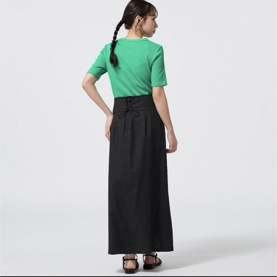 GU(ジーユー)の新品タグ付♡GU リネンブレンドナローロングスカート レディースのスカート(ロングスカート)の商品写真