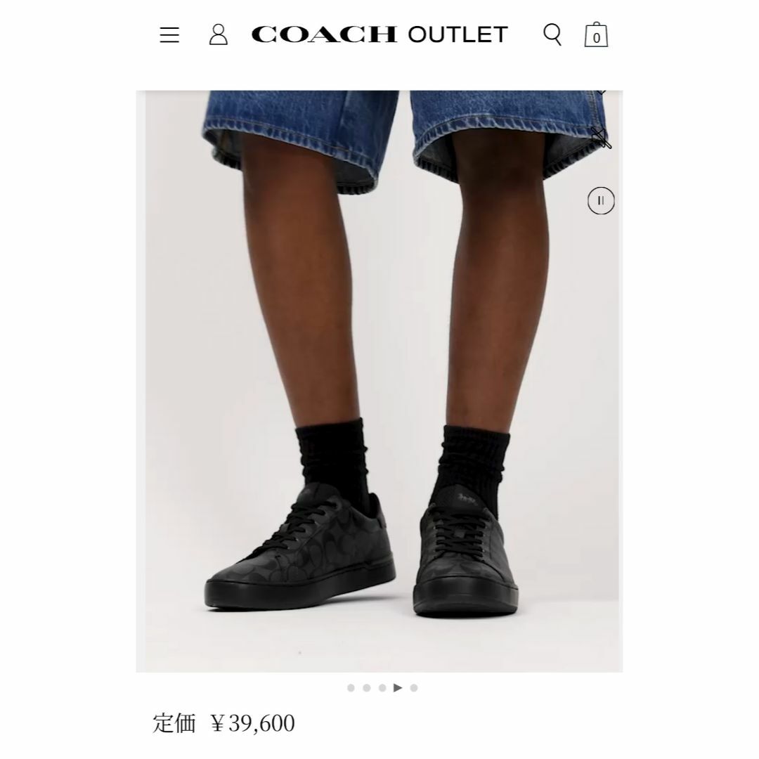 COACH(コーチ)のCOACH コーチ クリップ ロー トップ スニーカー 28 ブラック メンズの靴/シューズ(スニーカー)の商品写真