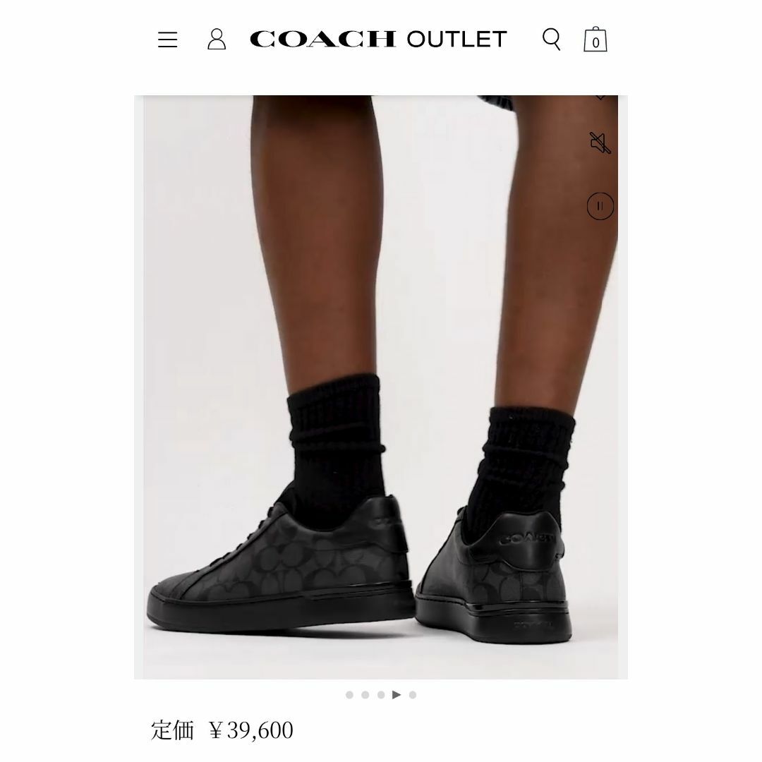 COACH(コーチ)のCOACH コーチ クリップ ロー トップ スニーカー 28 ブラック メンズの靴/シューズ(スニーカー)の商品写真