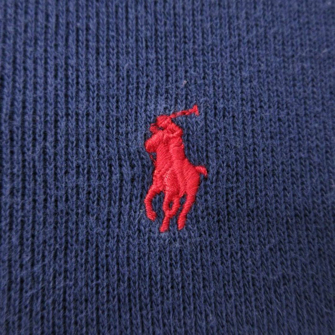 Ralph Lauren(ラルフローレン)の古着 ラルフローレン Ralph Lauren 長袖 ブランド ハーフジップ セーター キッズ ボーイズ 子供服 ワンポイントロゴ コットン 紺 ネイビー 23dec08 キッズ/ベビー/マタニティのベビー服(~85cm)(シャツ/カットソー)の商品写真