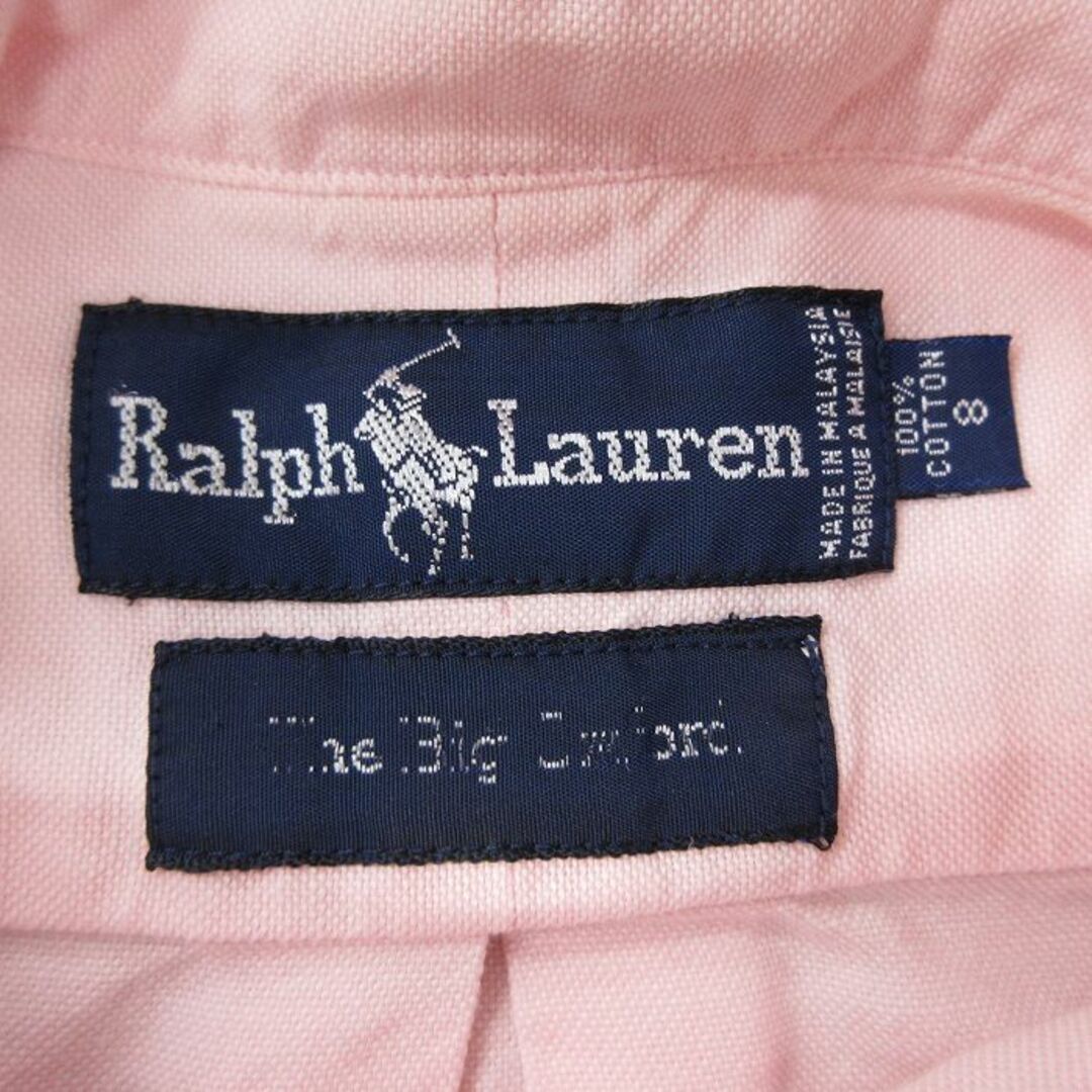 Ralph Lauren(ラルフローレン)の古着 ラルフローレン Ralph Lauren 長袖 ブランド シャツ キッズ ボーイズ 子供服 90年代 90s ワンポイントロゴ オックスフォード コットン ボタンダウン 薄ピンク 23dec09 キッズ/ベビー/マタニティのベビー服(~85cm)(シャツ/カットソー)の商品写真