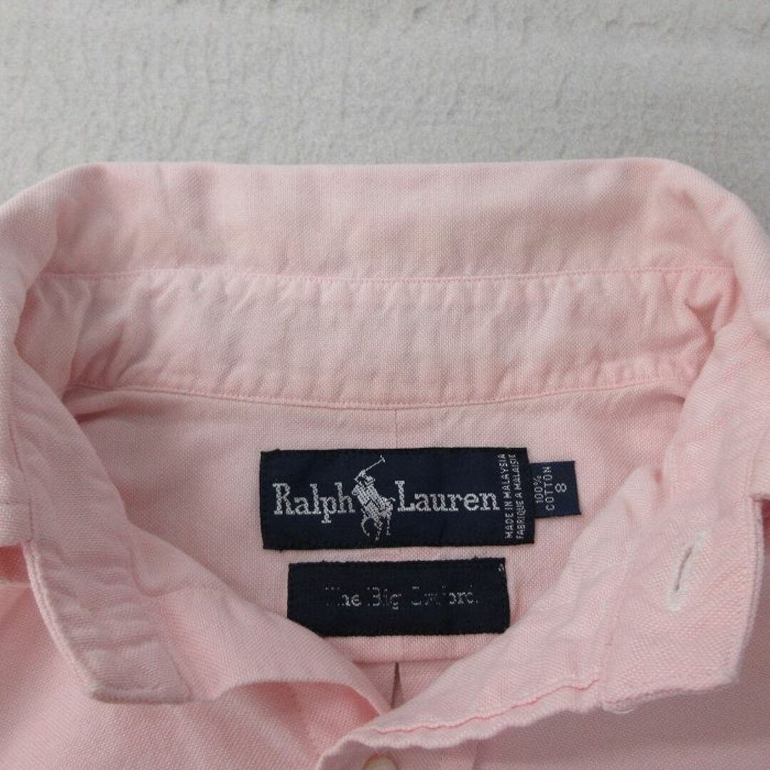 Ralph Lauren(ラルフローレン)の古着 ラルフローレン Ralph Lauren 長袖 ブランド シャツ キッズ ボーイズ 子供服 90年代 90s ワンポイントロゴ オックスフォード コットン ボタンダウン 薄ピンク 23dec09 キッズ/ベビー/マタニティのベビー服(~85cm)(シャツ/カットソー)の商品写真