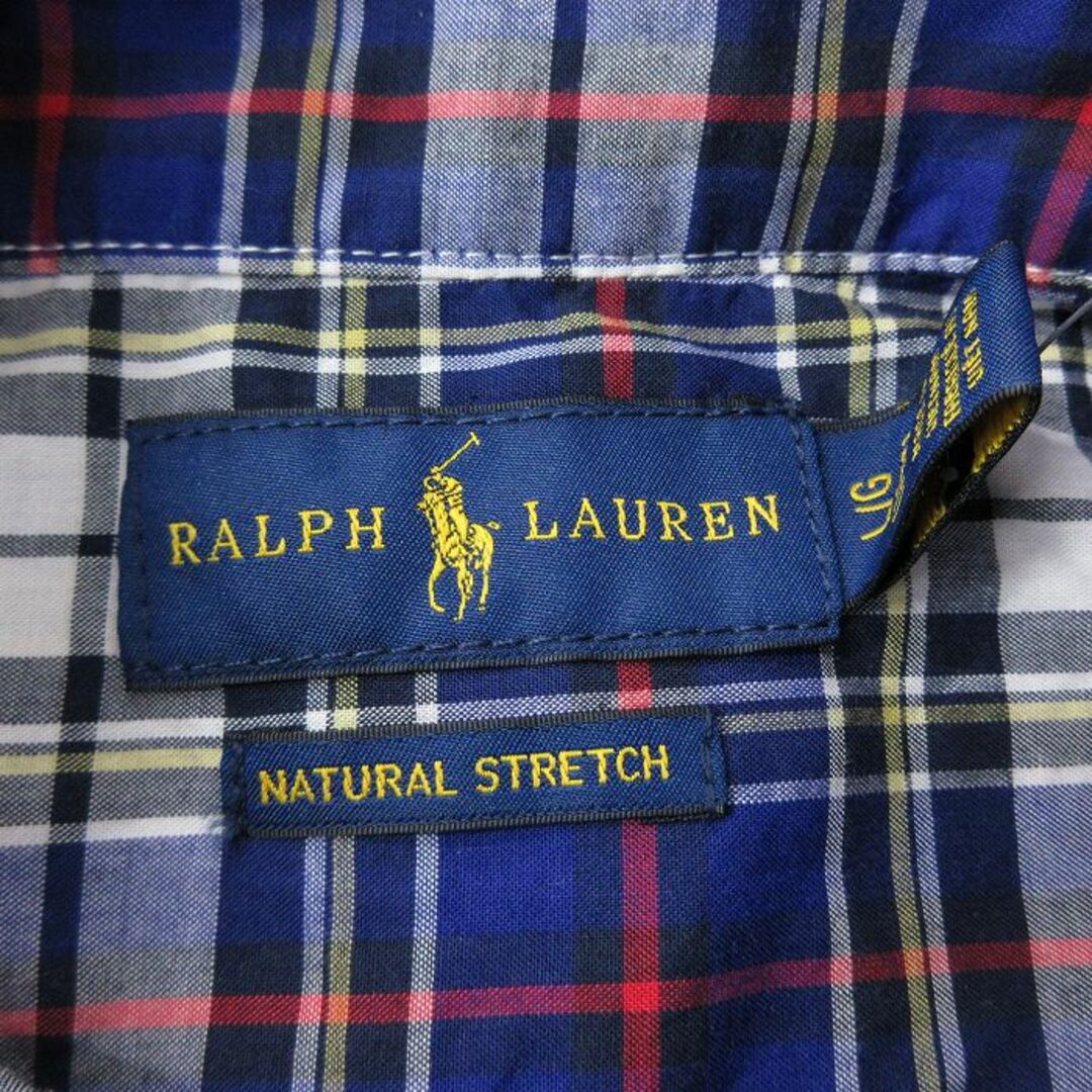 Ralph Lauren(ラルフローレン)の古着 ラルフローレン Ralph Lauren 長袖 ブランド シャツ キッズ ボーイズ 子供服 ワンポイントロゴ コットン ボタンダウン デッドストック 紺他 ネイビー チェック 23dec09 キッズ/ベビー/マタニティのベビー服(~85cm)(シャツ/カットソー)の商品写真