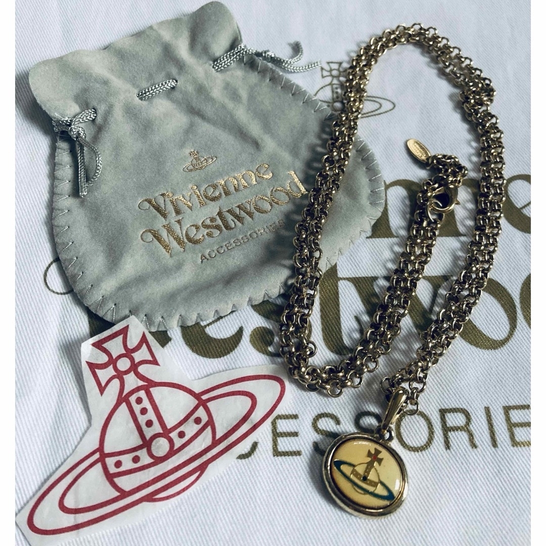 Vivienne Westwood(ヴィヴィアンウエストウッド)の希少●ヴィヴィアンウエストウッド●エナメルオーブ●ロングネックレス●ゴールド レディースのアクセサリー(ネックレス)の商品写真