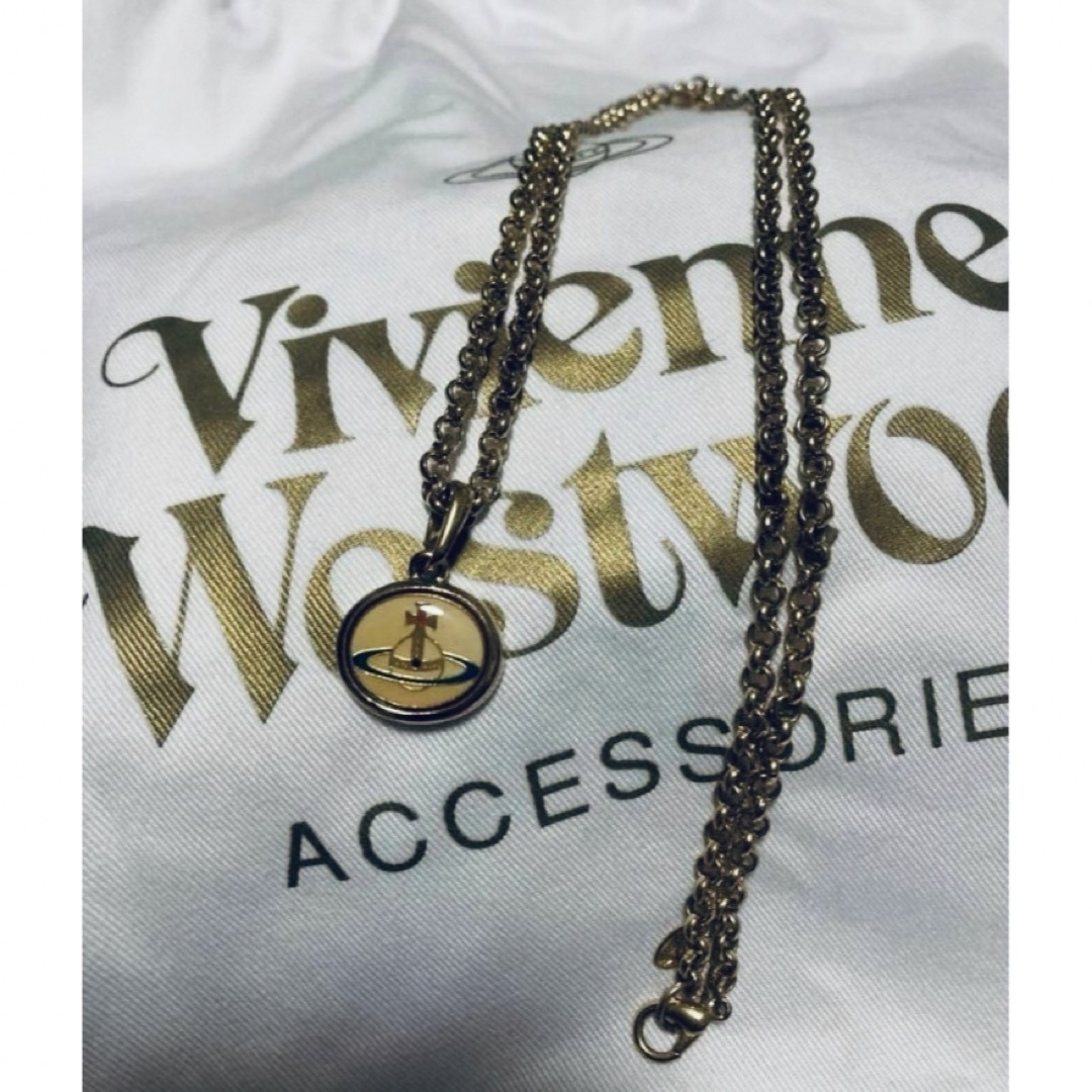 Vivienne Westwood(ヴィヴィアンウエストウッド)の希少●ヴィヴィアンウエストウッド●エナメルオーブ●ロングネックレス●ゴールド レディースのアクセサリー(ネックレス)の商品写真