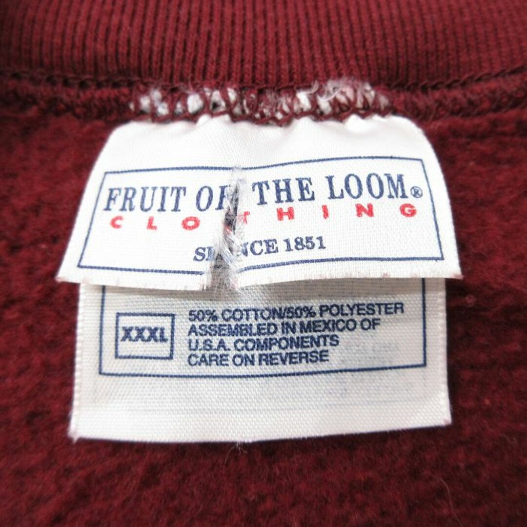 FRUIT OF THE LOOM(フルーツオブザルーム)の古着 フルーツオブザルーム 長袖 スウェット レディース 00年代 00s ネコ ハート ラグラン 大きいサイズ クルーネック エンジ 【spe】 23dec07 中古 スエット トレーナー トップス レディースのトップス(パーカー)の商品写真