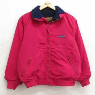 エディーバウアー(Eddie Bauer)の古着 エディーバウアー 長袖 ナイロン ジャケット レディース 90年代 90s USA製 濃ピンク 内側フリース 23dec08 中古 アウター ウインドブレーカー(ロングコート)