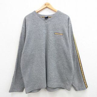 ノーティカ(NAUTICA)のXL★古着 ノーティカ NAUTICA 長袖 ブランド フリース ジャケット メンズ ワンポイントロゴ Vネック グレー他 23dec02 中古 アウター(ダッフルコート)