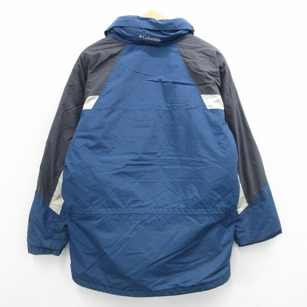 Columbia(コロンビア)のXL★古着 コロンビア COLUMBIA 長袖 ナイロン ジャケット メンズ 00年代 00s ワンポイントロゴ マルチカラー 紺 ネイビー 内側フリース 23dec05 中古 アウター メンズのジャケット/アウター(ダッフルコート)の商品写真