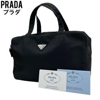 プラダ(PRADA)の✨極美品　PRADA プラダ　ハンドバッグ　コスメバッグ　ナイロン　黒　ポーチ(ハンドバッグ)
