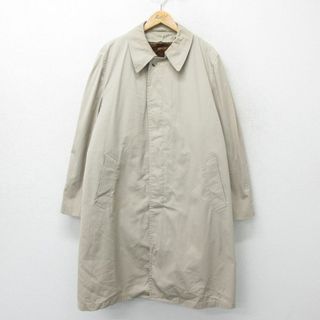 XL★古着 ロンドンフォグ 長袖 ステンカラー コート メンズ 80年代 80s 大きいサイズ ロング丈 ベージュ カーキ 内側ボア 23dec01 中古 アウター(ダッフルコート)