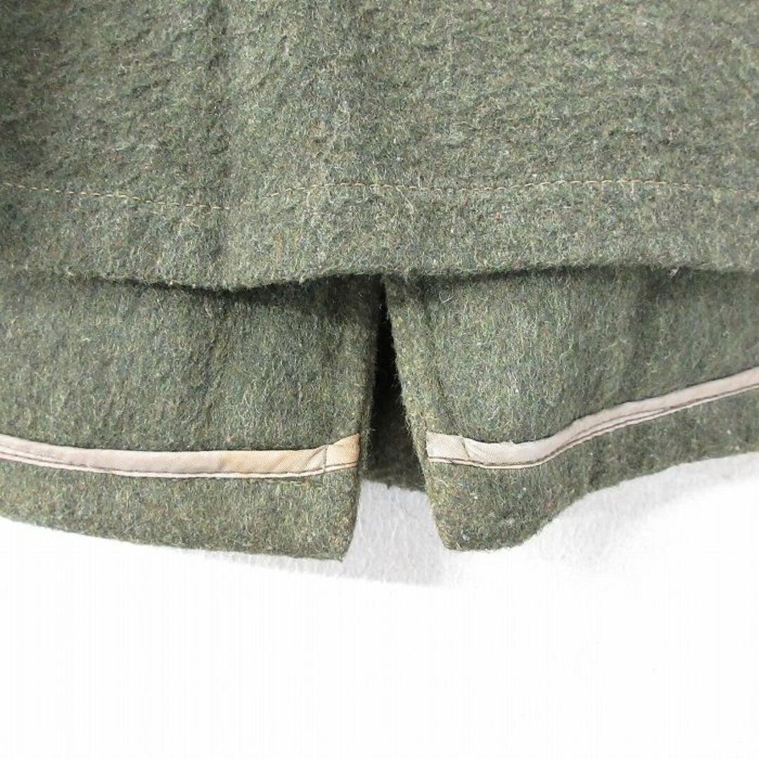 L★古着 長袖 ビンテージ ウール ジャケット メンズ 70年代 70s ロング丈 濃緑 グリーン 23dec01 中古 アウター メンズのジャケット/アウター(ダッフルコート)の商品写真