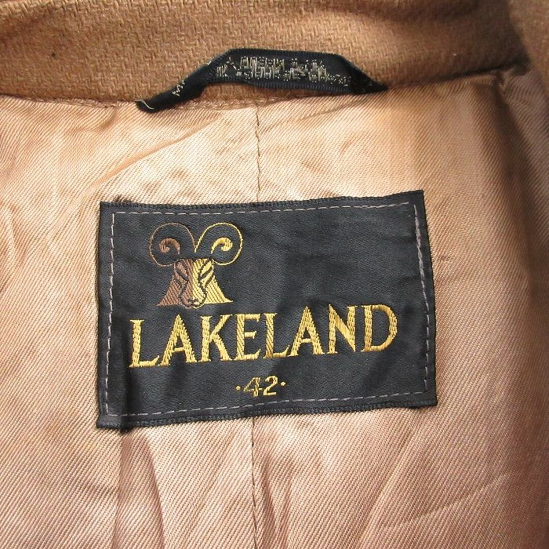 L★古着 レイクランド LAKELAND 長袖 ビンテージ ウール ダッフルコート メンズ 70年代 70s ロング丈 茶系 ブラウン 23dec07 中古 アウター メンズのジャケット/アウター(ダッフルコート)の商品写真