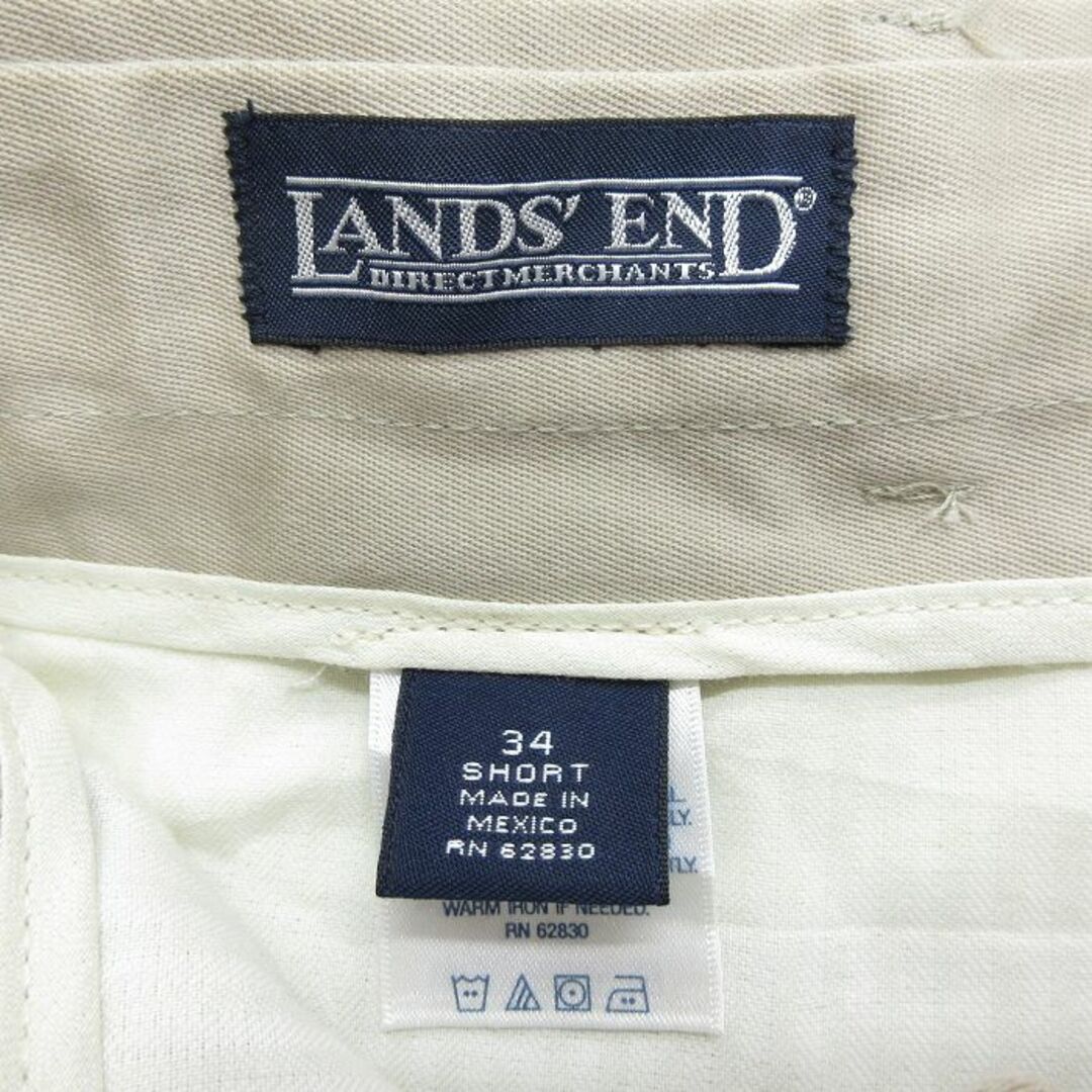 LANDS’END(ランズエンド)のW34★古着 ランズエンド パンツ メンズ 00年代 00s ベージュ カーキ 23dec07 中古 ボトムス ロング メンズのパンツ(ワークパンツ/カーゴパンツ)の商品写真