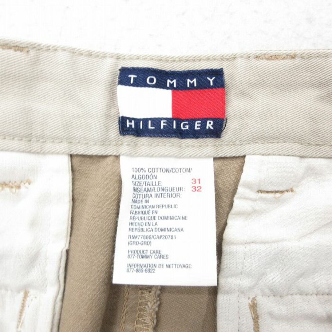 TOMMY HILFIGER(トミーヒルフィガー)のW31★古着 トミーヒルフィガー TOMMY HILFIGER ブランド チノ パンツ チノパン メンズ 90年代 90s ワンポイントロゴ コットン ベージュ カーキ 23dec08 中古 ボトムス ロング メンズのパンツ(ワークパンツ/カーゴパンツ)の商品写真