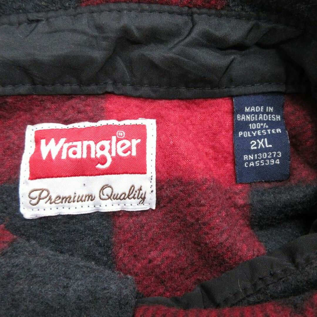 Wrangler(ラングラー)のXL★古着 ラングラー Wrangler 長袖 ブランド フリース シャツ メンズ 00年代 00s 大きいサイズ 赤他 レッド バッファロー チェック 23dec04 中古 トップス メンズのトップス(シャツ)の商品写真