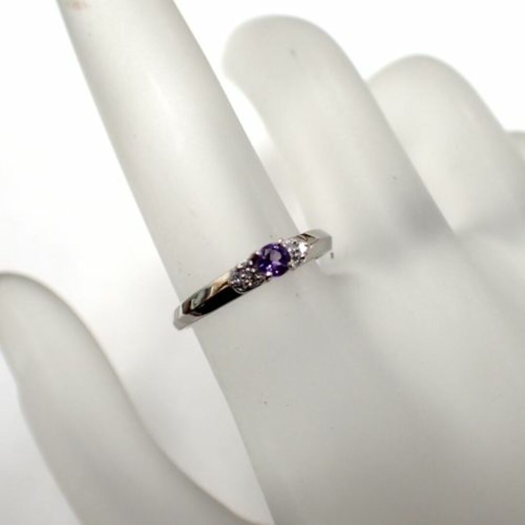 Pt900 アメジスト ダイヤ0.05ct リング レディースのアクセサリー(リング(指輪))の商品写真