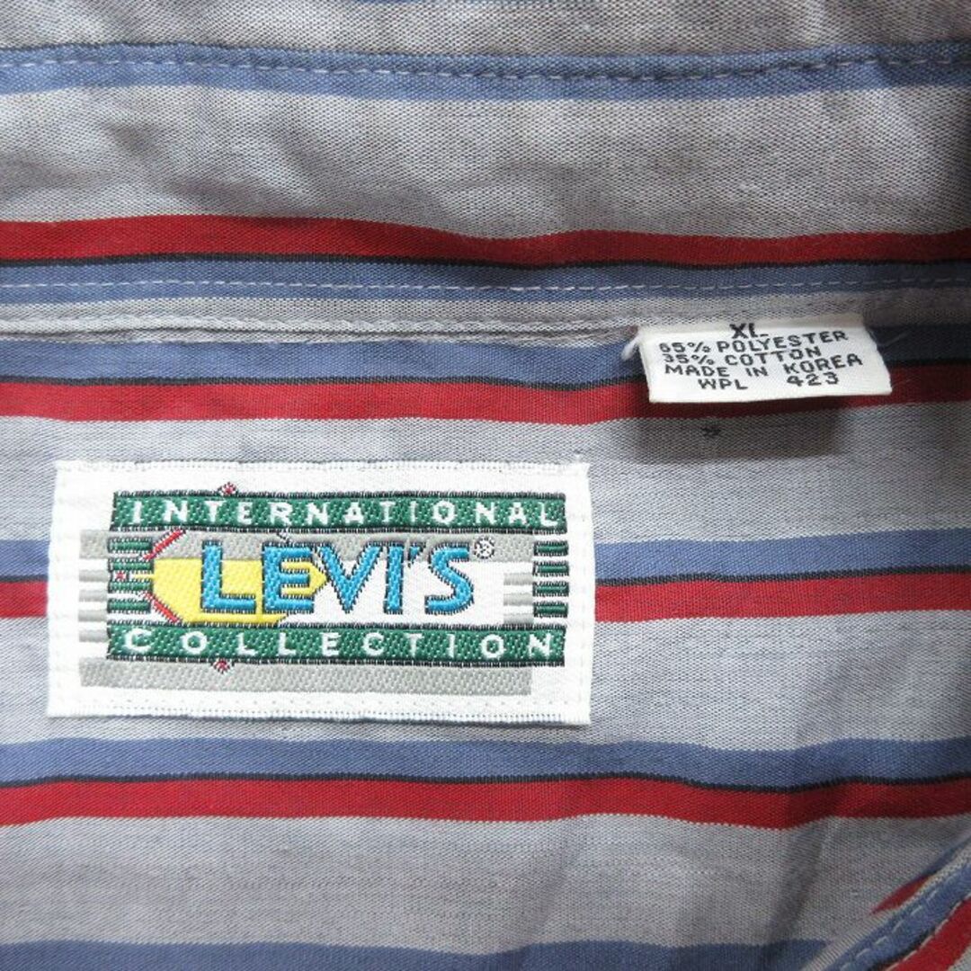 Levi's(リーバイス)のXL★古着 リーバイス Levis 長袖 ブランド シャツ メンズ 90年代 90s グレー他 ストライプ 23dec07 中古 トップス メンズのトップス(シャツ)の商品写真